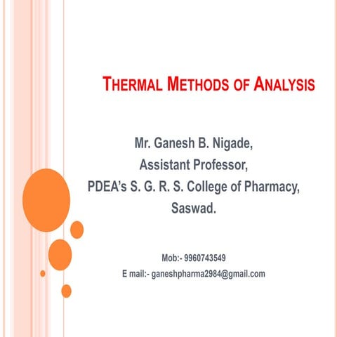 Thermal method of analysis 