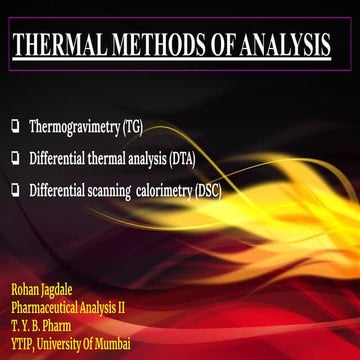 Thermal methods of  Analysis 