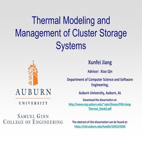 Thermal modeling and management of cluster storage systems xunfei jiang 2014