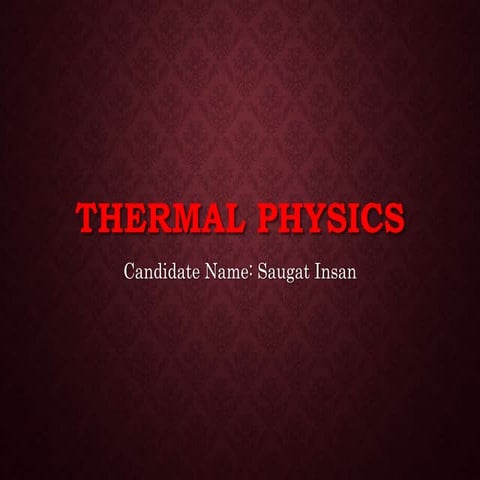 Thermal physics 