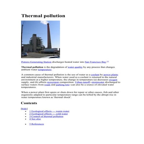 Thermal Pollution