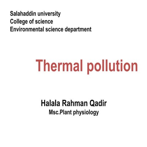 Thermal pollution