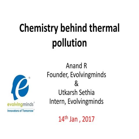 Chemistry behind Thermal pollution