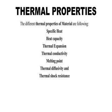 Thermal properties of Materials | PPTX