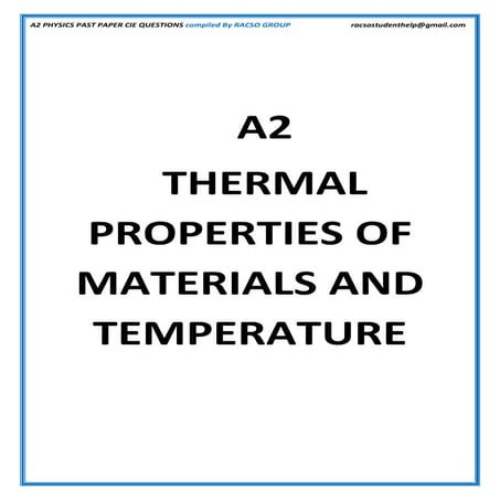 Thermal properties of materials and temperature