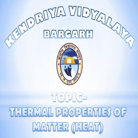 Thermal properties of matter