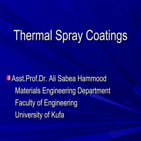 Thermal spray coatings