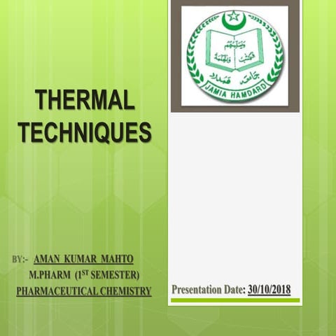 Thermal Techniques By Aman Kumar Mahto
