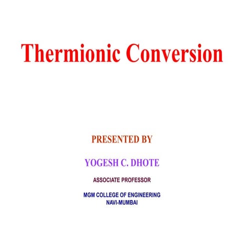 Thermionic conversion