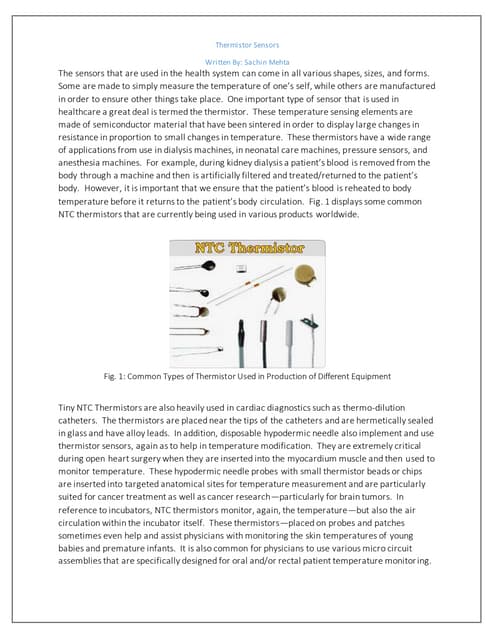 Brief Overview of Thermistor Sensors and their Applications in ... Circuit Diagram