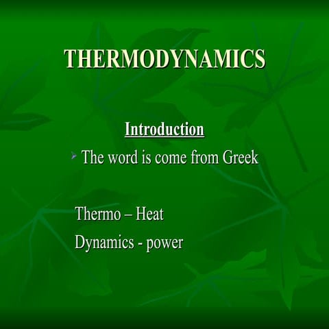 Thermodynamics