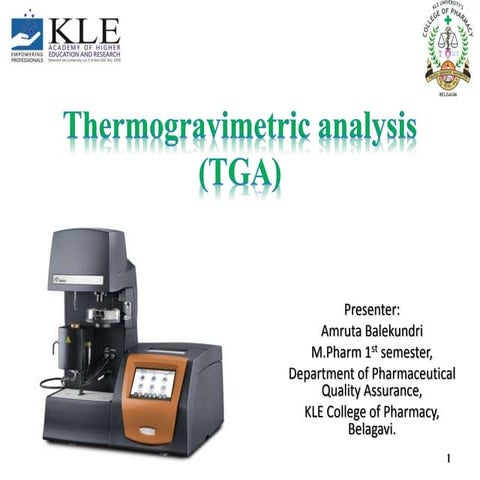 Thermo gravimetric analysis(tga)