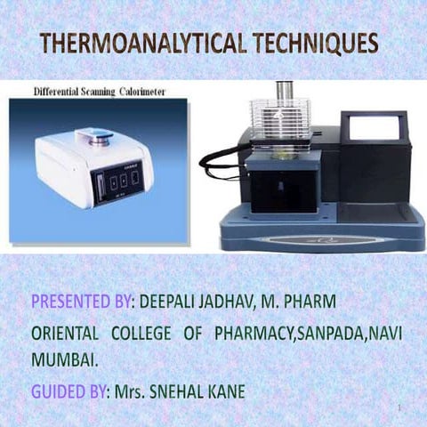 Thermoanalytical techniques
