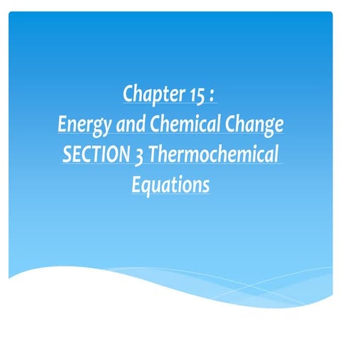 Thermochemical equations