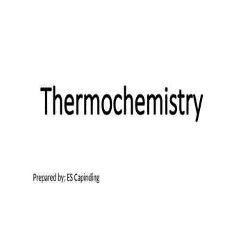 Thermochemistry (for ChET) for engineers