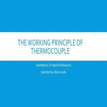 The Working principle of Thermocouple