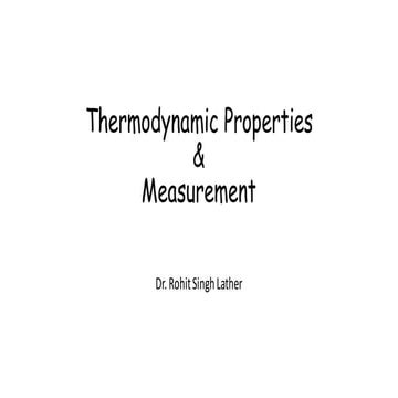 Thermodynamic properties