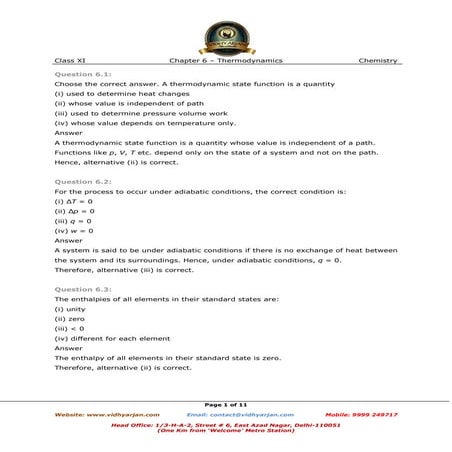 Thermodynamics exercise -with solutions