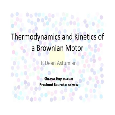 Thermodynamics and kinetics of a brownian motor