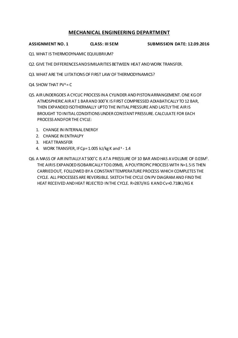 Thermodynamics questions and answers pdf image