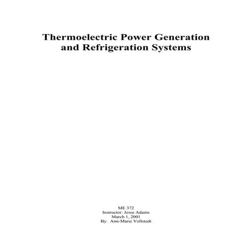 Thermoelectric power gen. and refrig 2