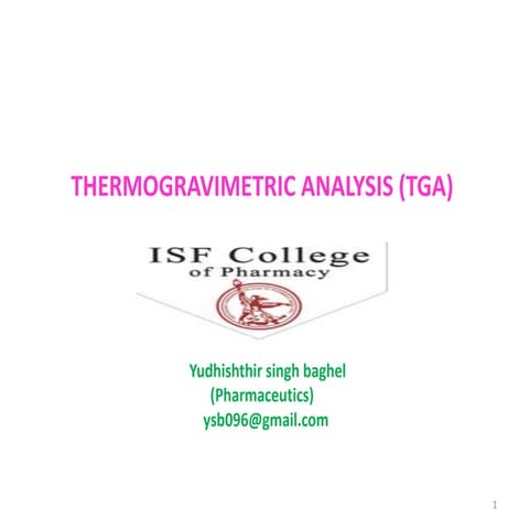 Thermogravimetric analysis ppt