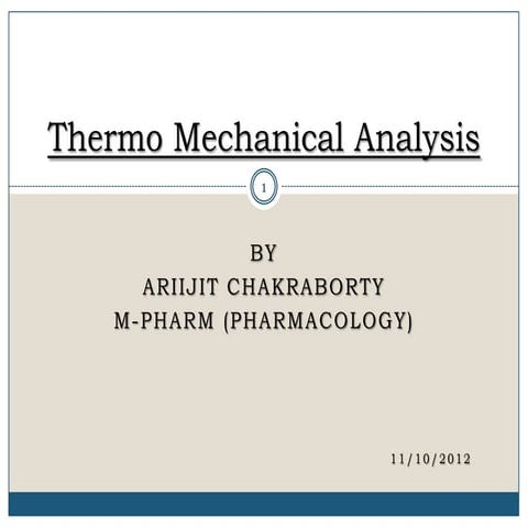 Thermo mechanical analysis