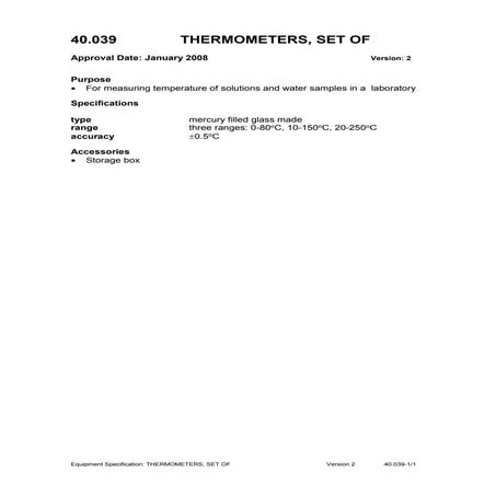 Thermometers, set of