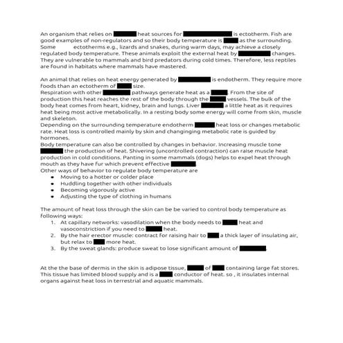 Thermoregulation in different higher animals- Part 1 