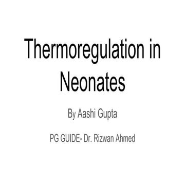 Thermoregulation Maintaining a stable internal temperature is vital for the p...