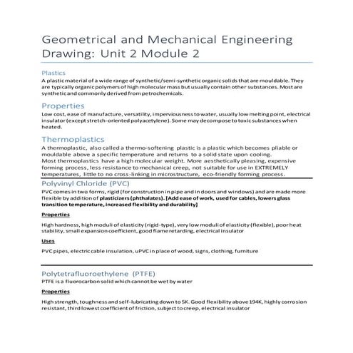 Thermosetting and Thermoplastics