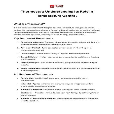 Thermostat: Understanding Its Role in Temperature Control