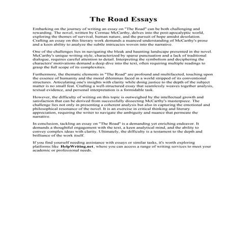 The Road Essays. Essay on Road Safety in English for Class 1 to 12 Students