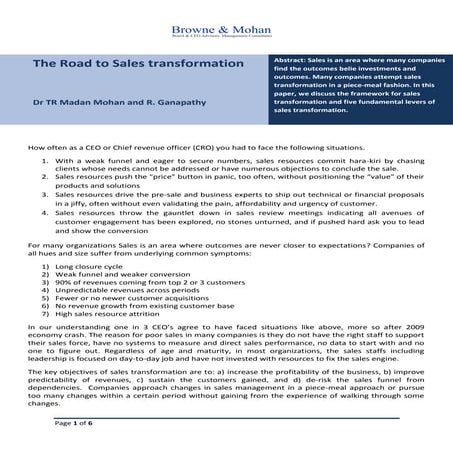 The road to sales transformation