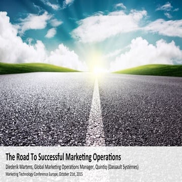 The Road to Successful Marketing Operations By Diederik Martens