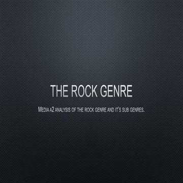 The rock genre media a2 research
