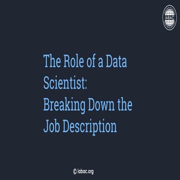 The Role of a Data Scientist | IABAC | PDF