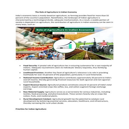 The Role of Agriculture in Indian Economy.pdf