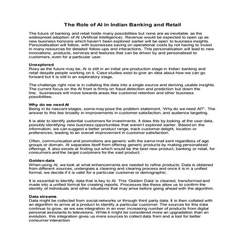 The role of ai in indian banking and retail