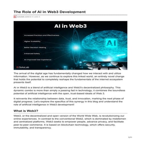 The Role of AI in Web3 Development - SoluLab