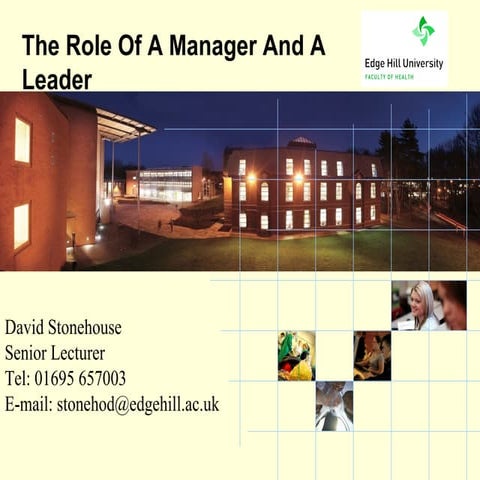 The Role Of A Manager And A Leader
