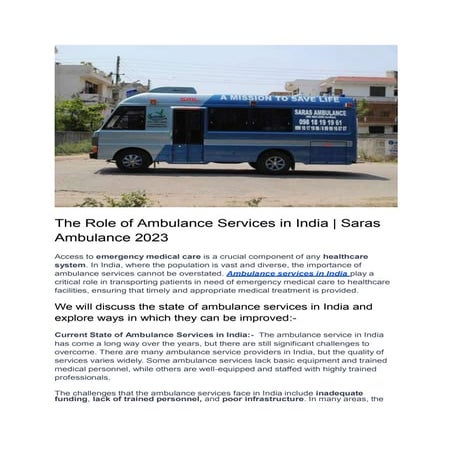 Revolutionizing Emergency Response: The Future of Ambulance Service in ...
