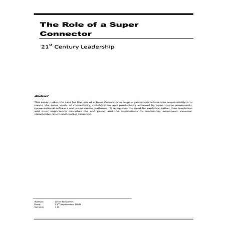 The role of a super connector 