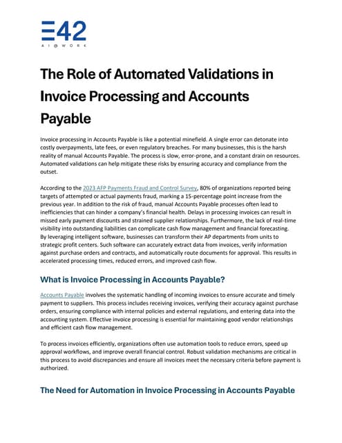How Intelligent Document Processing can Streamline Invoice Processing ...