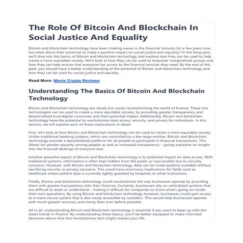 The Role Of Bitcoin And Blockchain In Social Justice And Equality.pdf