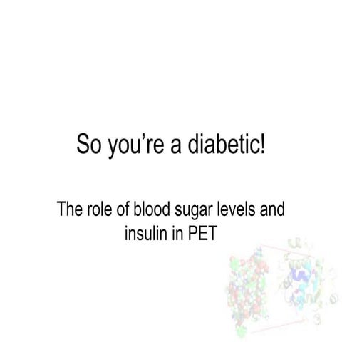 The role of blood sugar levels and insulin in pet