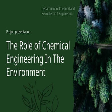 Role of Chemical Engineers in Saving the Environment | PPTX