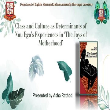 The Role of Class and Culture in Shaping Nnu Ego's Experiences in The ...