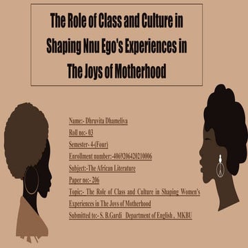The Role of Class and Culture in Shaping Nnu Ego's Experiences in The Joys of...