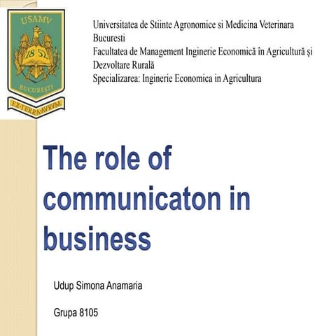 The role of communication in business.